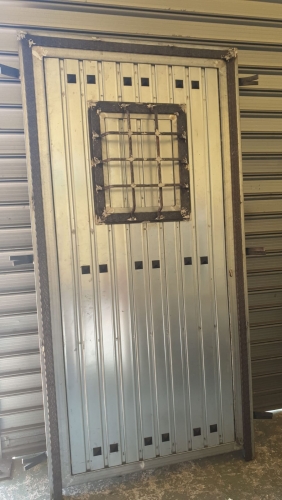 Exterior security doors with bars